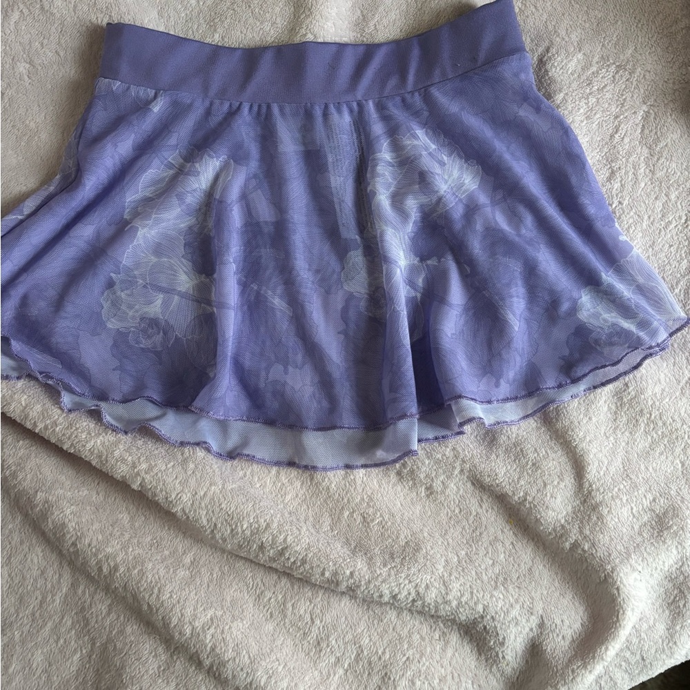 Mirella Purple Floral Skater Skirt